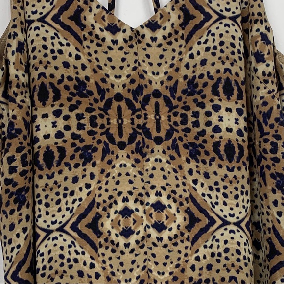 ASTR The Label Strappy Animal Print Dress Tan/Navy - Picture 4 of 5